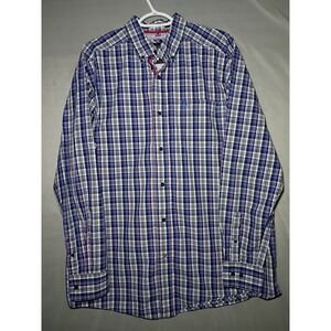 Ariat Pro Series Shirt Black Red Blue Plaid Long Sleeve Western Rodeo Mens L